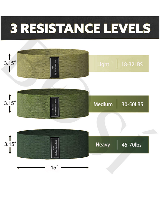 Hip Resistance Bands – 3 Pack (Light, Medium, Heavy)